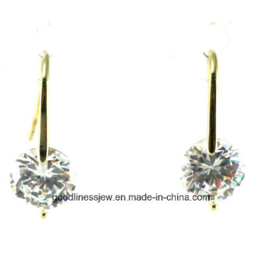 Bijoux Fantaisie Petite Boucle d&#39;oreille ronde 925 Boucles d&#39;oreille en cristal sterling en cristal E6341